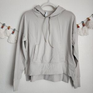 Athleta Mission Pullover Athleisure Hoodie Creme Neutral Relax Yoga Outdoor S